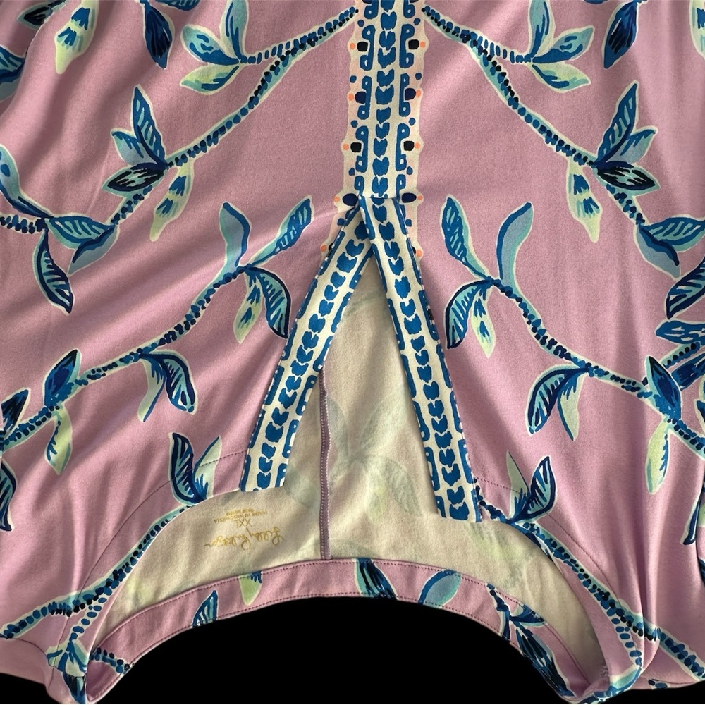Women's Pink Floral Print Short Sleeve Dress - Picture 4 of 4